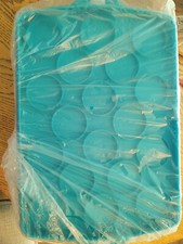 Tupperware Cake/Cupcake Turquois Rectangle Long w/ Handle New 