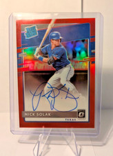 Nick Solak 2020 Donruss Optic Rated Rookies Signatures Red RC Auto 41/50