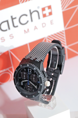 NEW Swatch Originals GIROTEMPO Chronograph 42mm Black And White Watch SUSB407 - Picture 4 of 12