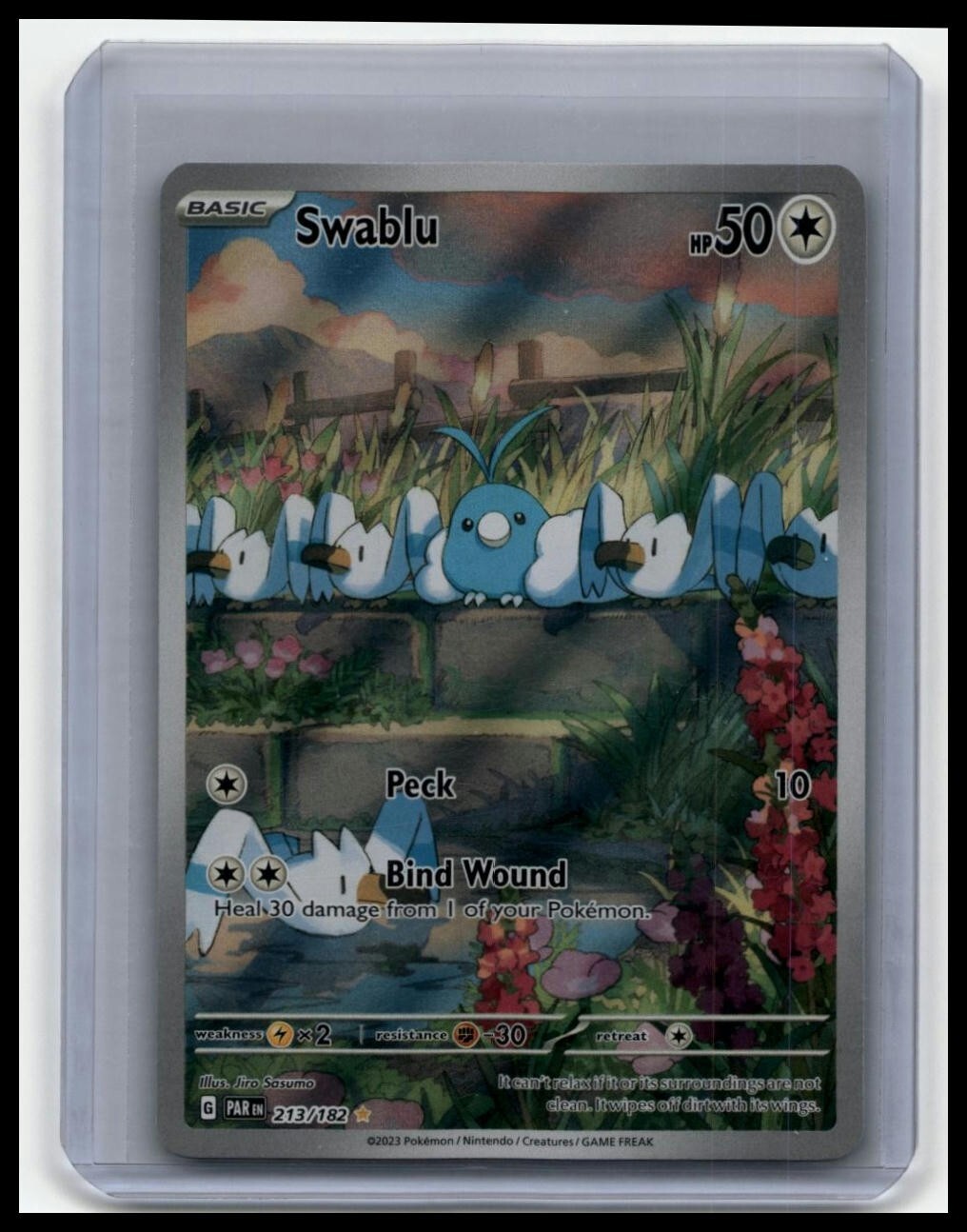 Swablu 213/182 Sv04: Paradox Rift Holo Pokemon Illustration Rare