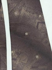 Retro Australian Made Neck Tie - Bronze Geometric -