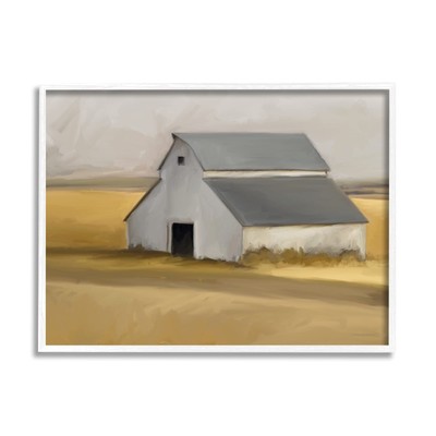Autumn Field Farmhouse Barn Landscape Cool Cloudy Sky, Designed by Kamdon Kre...