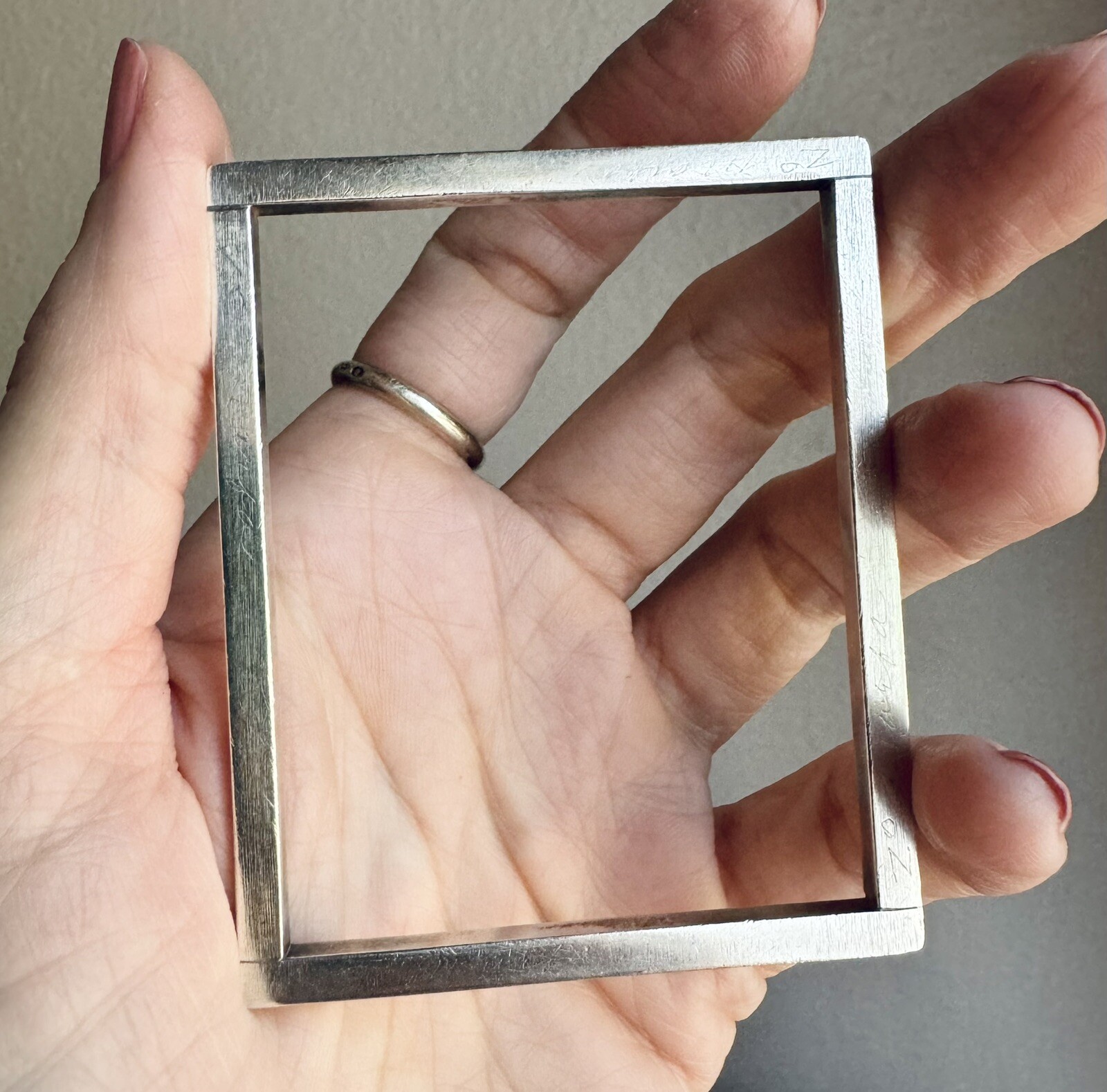 Cool Artisan Sterling Silver Rectangular Bangle B… - image 9