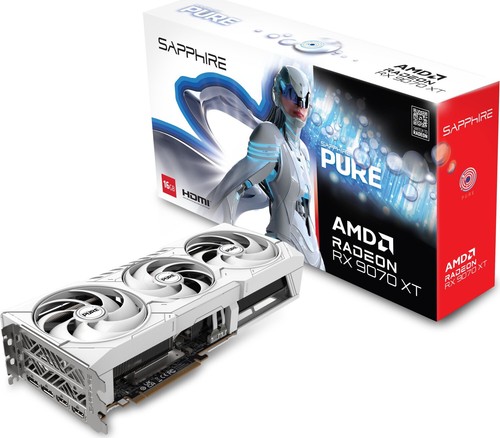 Grafikkarte AMD Sapphire Radeon RX 9070XT Pure Gaming OC 16GB GDDR6 2x DP - Bild 9 von 10