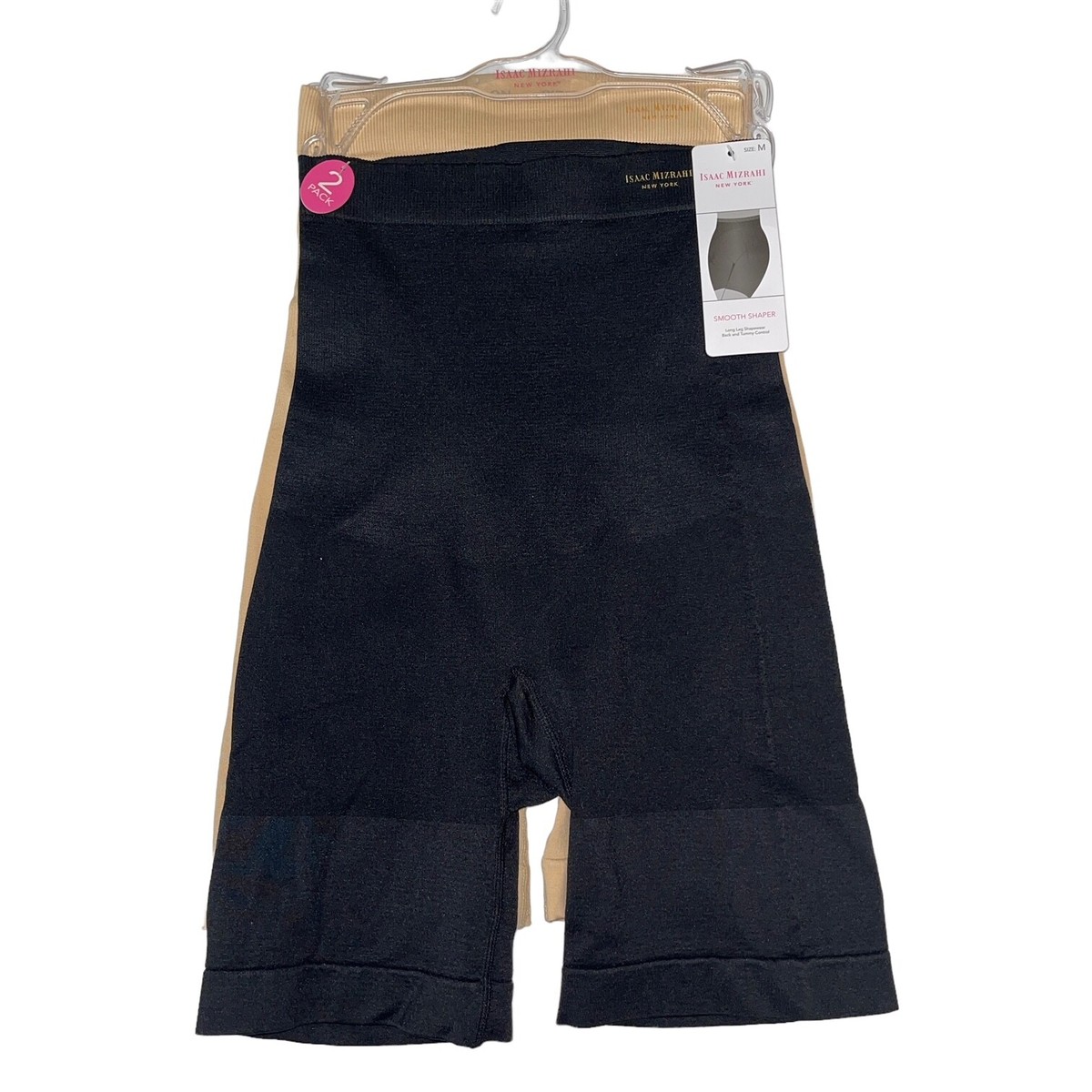 Isaac Mizrahi Long Leg Shapewear 2 Pack Back/Tummy Control Smooth