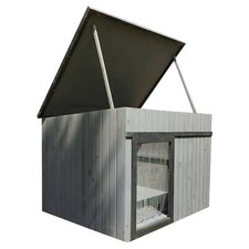 Rugged Ranch XL Dog House, Wood Outdoor Shelter w/ Hinged Roof  Removable Floor