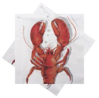Servietten Hummer Rot Weiß Krabbe Tischdeko Maritim Deko 33X33Cm 20 StüCk