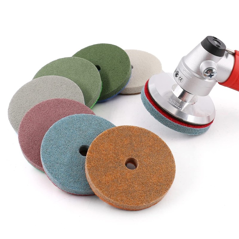 4" Granite Marble Diamond Polishing Sponge Fiber Pad 84 + 6 aluminum Backer Pad