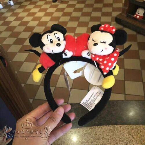 New Authentic Shanghai Disneyland Mickey Minnie Mouse Couple Ear Headband - Picture 1 of 2