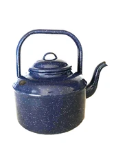 Cobalt Blue Speckled Enamel Ware Tea Pot / Lid