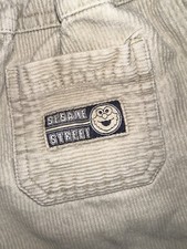 VTG Sesame Street Elmo Corduroy Pants Khaki Patch 12m 12 Months Elastic Waist