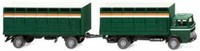 1/87 Wiking Mb ViehtransporthäNgerzug MoosgrüN 0565 03