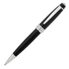 Cross Bailey Ballpoint Pen, Black Lacquer Chrome, Metal, New In Box