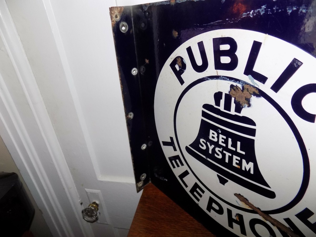 Bell System Public Telephone Porcelain Sign