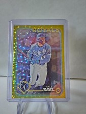 2024 Topps Series 2 Kyle Isbel Yellow Crackle Parallel #525. Royals /50