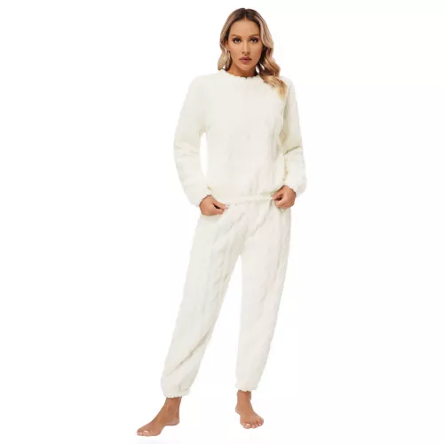 Womens Pajamas Set New Year Sleepwear Solid Color Homewear Elastic Waistband - Picture 53 of 79