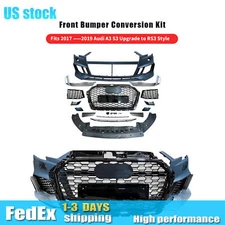 Front Bumper Grille Conversion Kit For 2017-2019 Audi A3 S3 Upgrade to RS3 Style