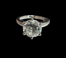 Ring 925 Round Cut Clear Stone Engagement Band Size 7 Signed