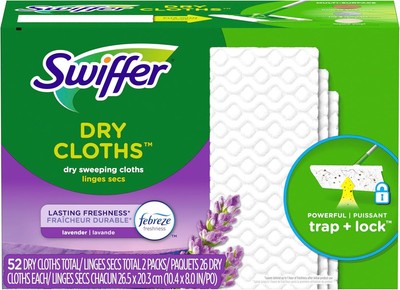 Swiffer Sweep + Mop, Dry Pads Refill, Floor Cleaner for 52 Count (Pack of 1) 
