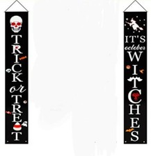 Halloween Wall Door Banners Trick or Treat Its October Witches Decorations 72"