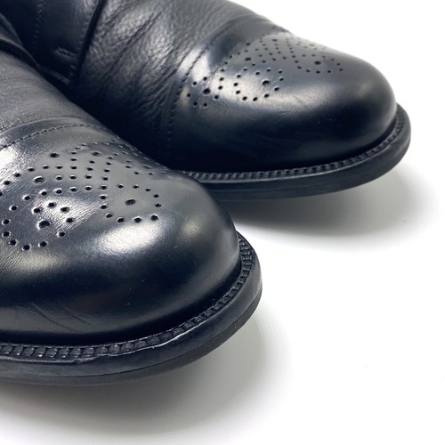 Johnston & Murphy Cellini Puntera Gorra Derby 9,5M Cuero Negro Zapatos de Vestir Hechos en Italia - Imagen 10 de 12