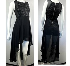 Gorgeous Sequin Crochet Perfectly Sexy High Low Flowy Date Night Cocktail Dress