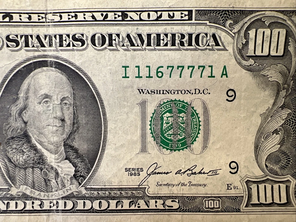 Series 1985 US One Hundred Dollar Bill $100 Minneapolis I 11677771 A - Image 2 of 4