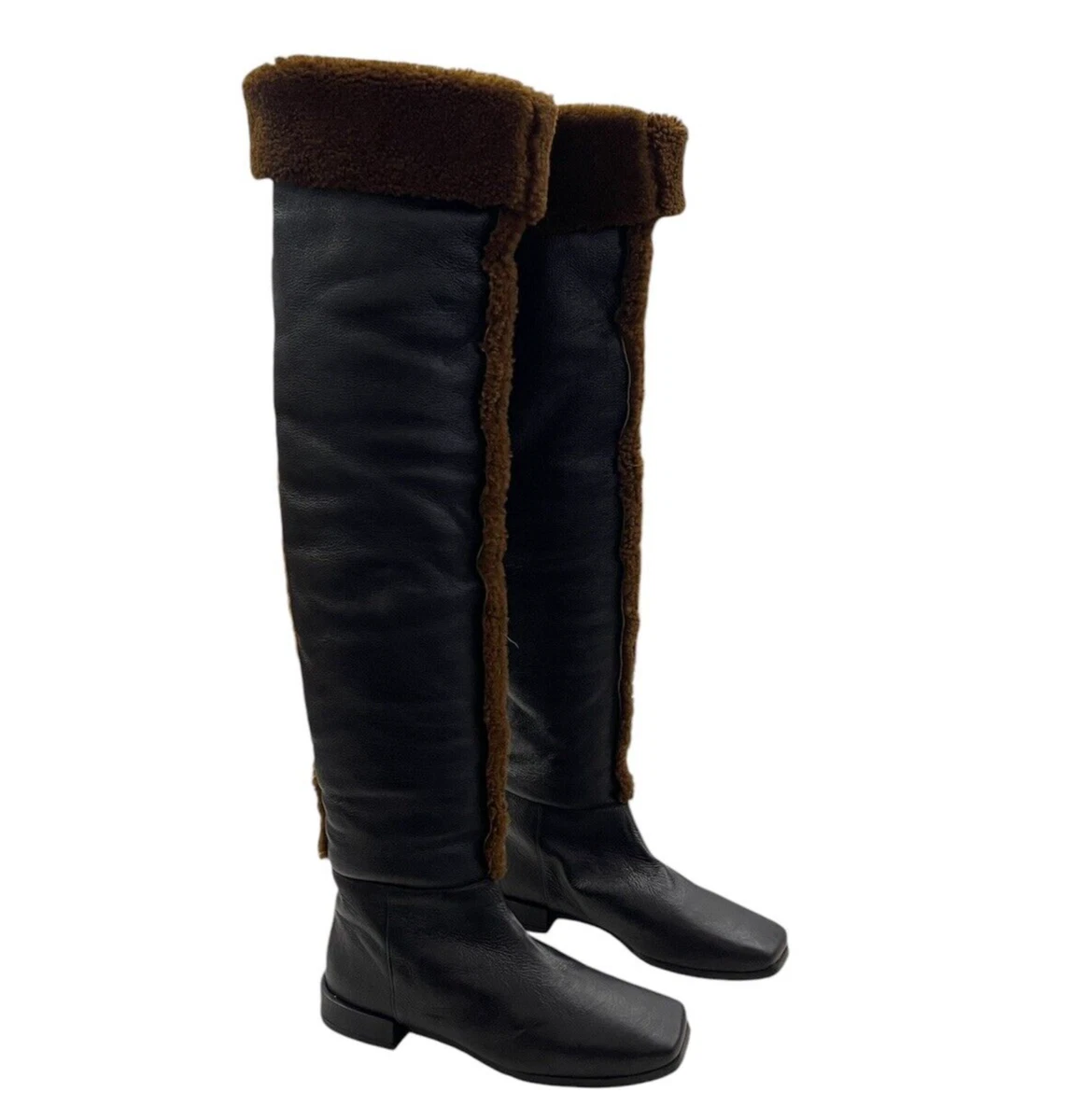 Leather Square Toe Knee High Boots for Women for sale | eBay