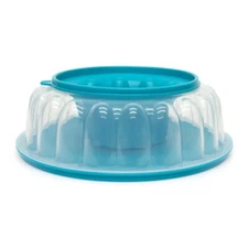 Tupperware Jel Ring Jel-Ring Jello Ice Mold 6 Cup / 1.5 L - Teal Blue New!