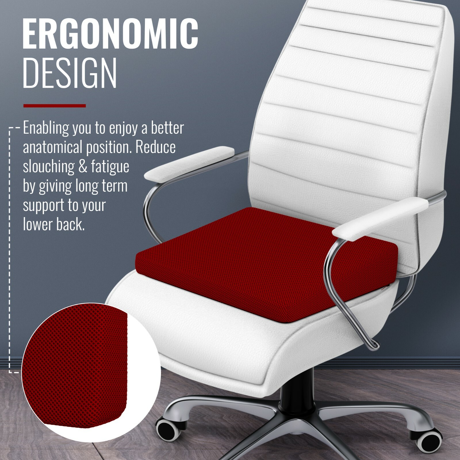 Seat Cushion For Back Pain Memory Foam Car Seat Office Chair Lumbar