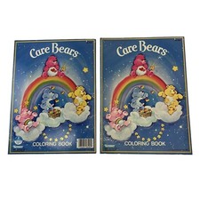 Deadstock 1982 Care Bears Coloring Book Lot 2 Mint Condition near mint