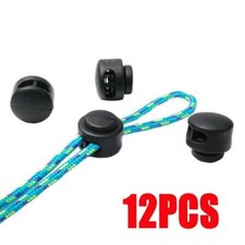 12 Cord lock 5mm toggle stopper clip clamp drawstring buckle spring catch Lots