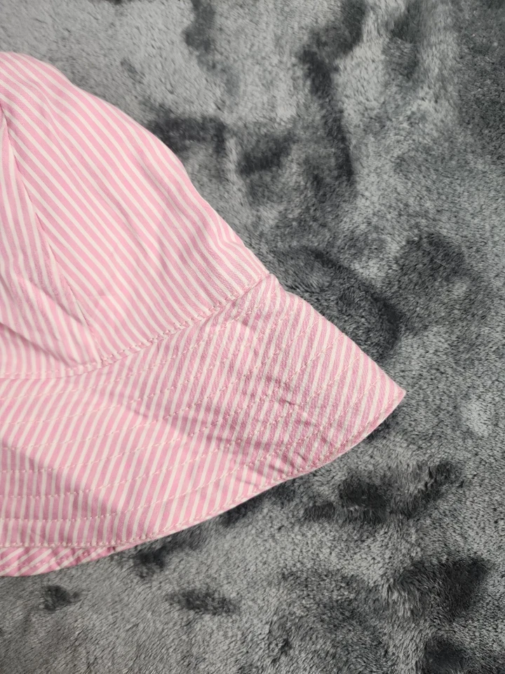 Ralph Lauren Rosa Rayas Pesca Cubo Sombrero Talla S/M Mezcla Algodón Etiqueta Azul Foto 4 de 4