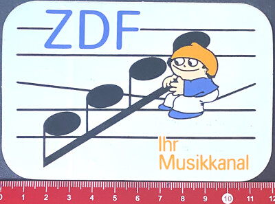 Aufkleber/Sticker:  ZDF Musikkanal Mainzelmännchen    (O5-12-61-2$)