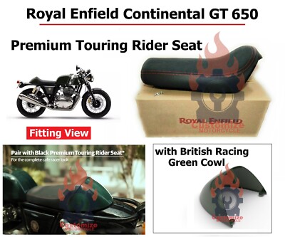 Royal Enfield ''Continental GT 650'' ''Premium Touring Rider Seat'' with Green Cowl