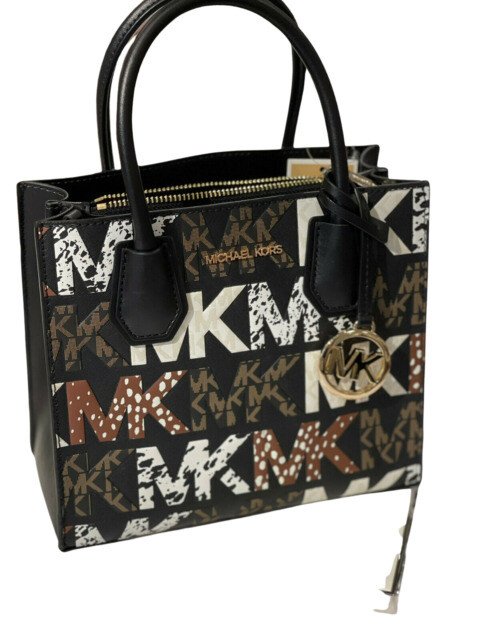 michael kors bag brown white black