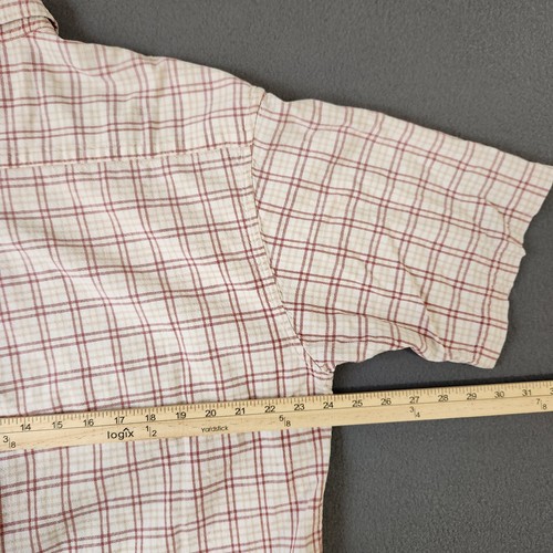Timberland Weathergear Linen Shirt Mens Large Plaid Short Sleeve Cotton Y2K - Picture 14 of 15