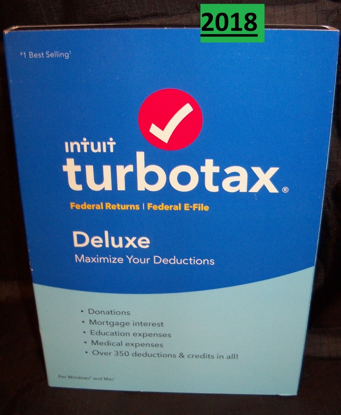 2018 Turbo Tax Deluxe Federal Windows / Mac NO State New ‼️Sealed Turbotax USA