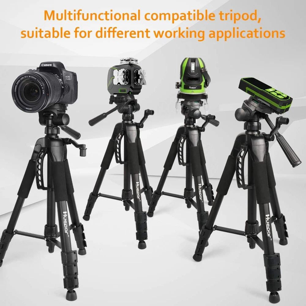 Laser Level Tripod,  56-Inch Extendable Height Tripod Use with Line Lasers, Poin