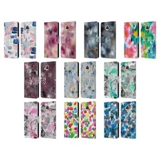 OFFICIAL NINOLA ABSTRACT WATERCOLOUR LEATHER BOOK CASE FOR MOTOROLA PHONES