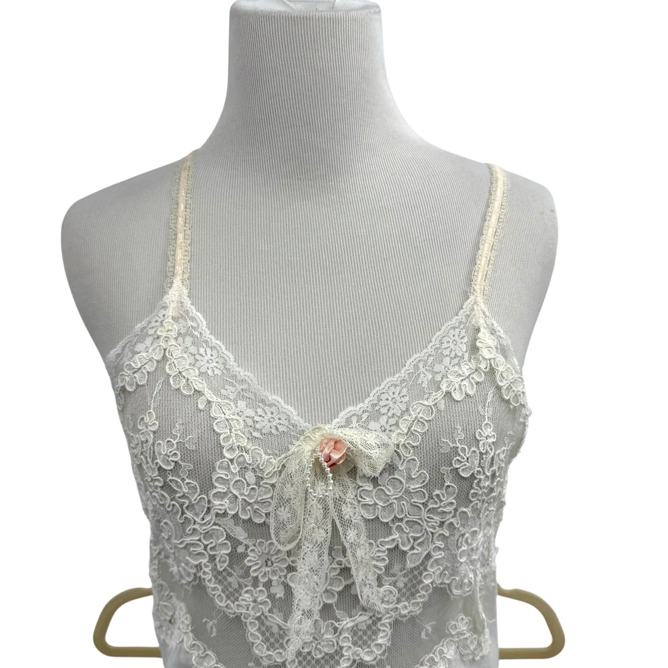 Vestido camisón de boda vintage Neiman Marcus Jonquil de Diane Samandi talla L Foto 4 de 4