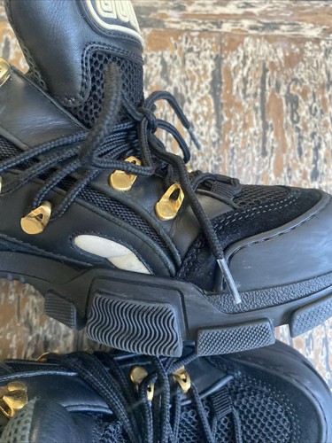 Vintage Gucci Swag Flashtrek Journey Chunky Sneakers Hiking Leather Boots Shoes - Picture 15 of 20