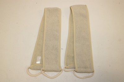 Aquis Exfoliating Back Scrubber NEW Lot x 2 Natural Beige Two Texture Wash Cloth