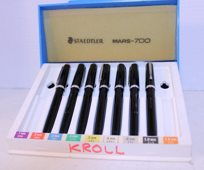 Staedtler Mars 700: 5+ Pens .2 to 1.0 mm Technical - Partial Set-Silver Ring