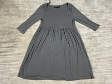 Forever 21 Dress Womens Large Gray 3/4 Sleeve Knee Length Rayon Blend