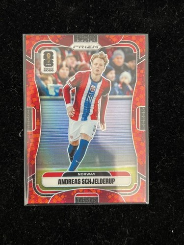 Andreas Schjelderup 2026 Panini Prizm FIFA World Cup Base Maple Leaf Prizms /86