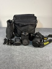 Nikon D40 6.1MP DSLR Camera 18-55mm  55-200mm VR Lenses Kit Tested Working