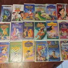 Walt Disney VHS Tapes Lot Of 18 VCR Kids Movies Classic Animated Collection Set