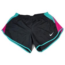 Nike Shorts Girl's Medium, Lined Black Colorful Running Dri-Fit