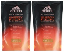 Image of Adidas Energy Kick Shower Gel Refill 400ml For Men - Pack of X2